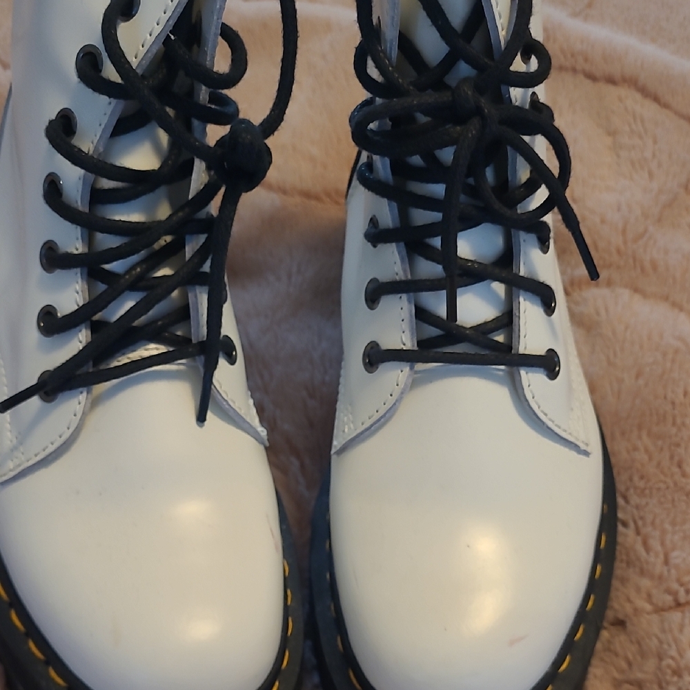 Dr. Martens White and Black Ankle Boots